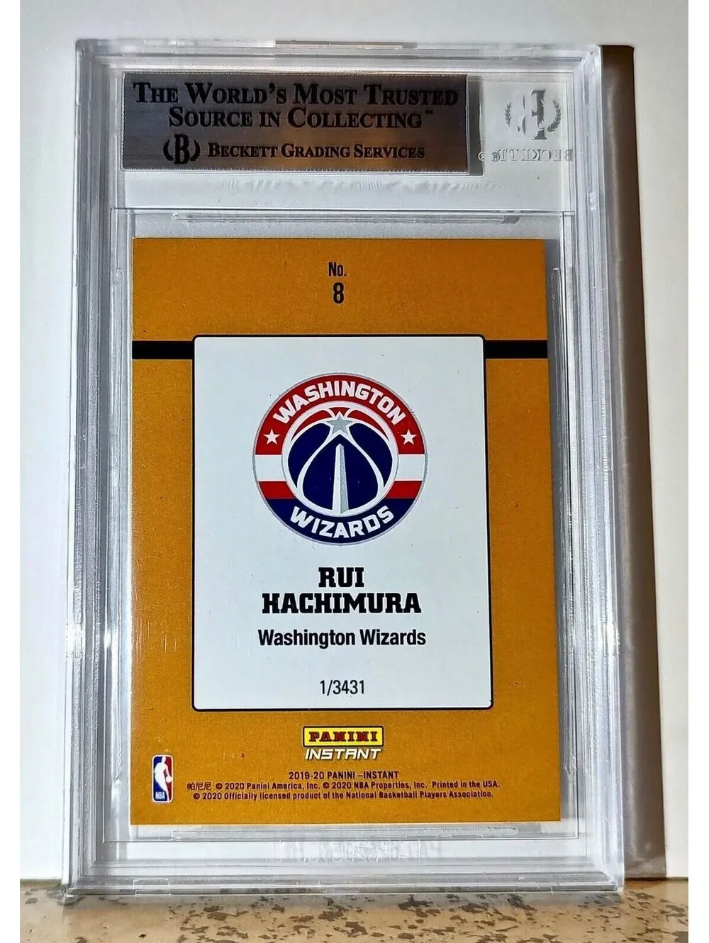 Rui Hachimura 2019-20 Panini NBA #8 1989 Rated Rookies 1/3431 BGS 9 Wizards